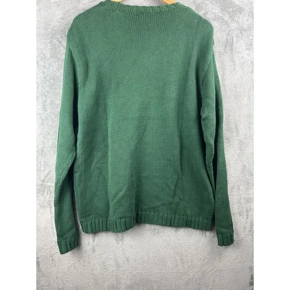 The Disney Store Mickey Mouse Crewneck Knit Sweater XL Green Applique Unisex - Picture 6 of 6